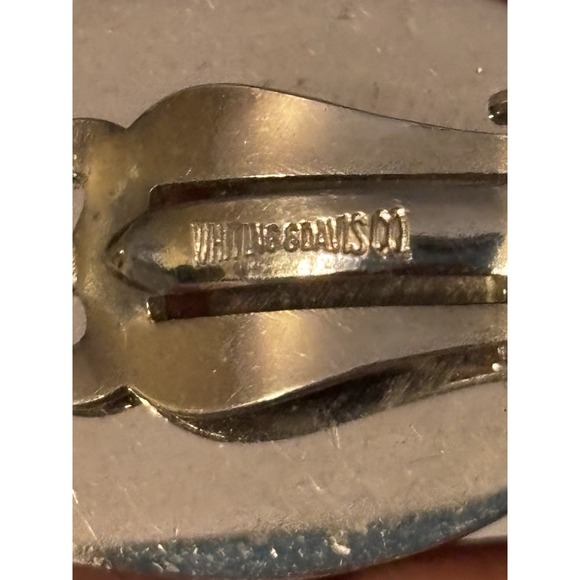 VINTAGE WHITING &‎ DAVIS Ornate Applied Filigree Earrings - Picture 9 of 12